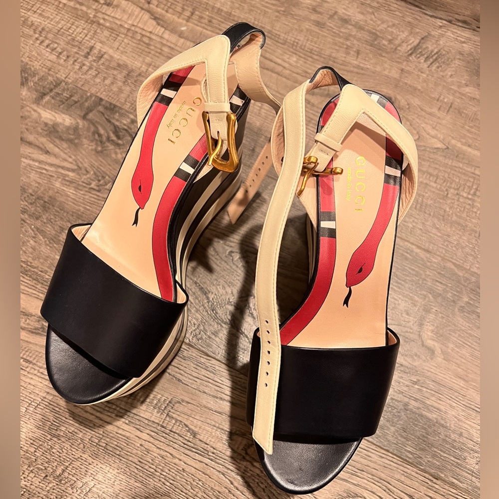 Gucci High heel wedge sandals